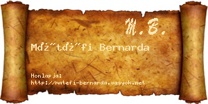 Mátéfi Bernarda névjegykártya